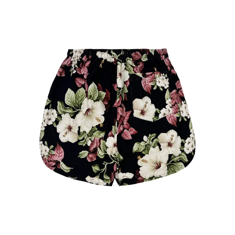JUNGLE GURL Casual Vacation Travel Shorts Unisex Black-1