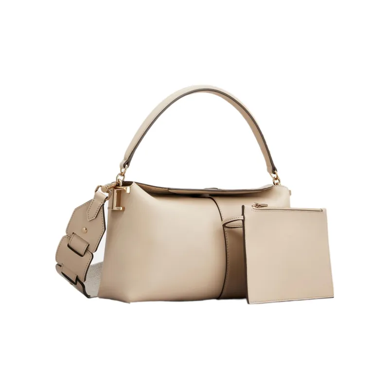 TOD'S Leather Crossbody Handbag Shoulder Bag Mini Women's Beige-1