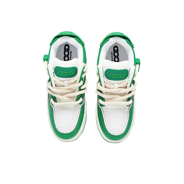 GOODBRAND Height Increasing Slip Resistant Mid Top Skateboard Shoes Unisex Zakka Green-6