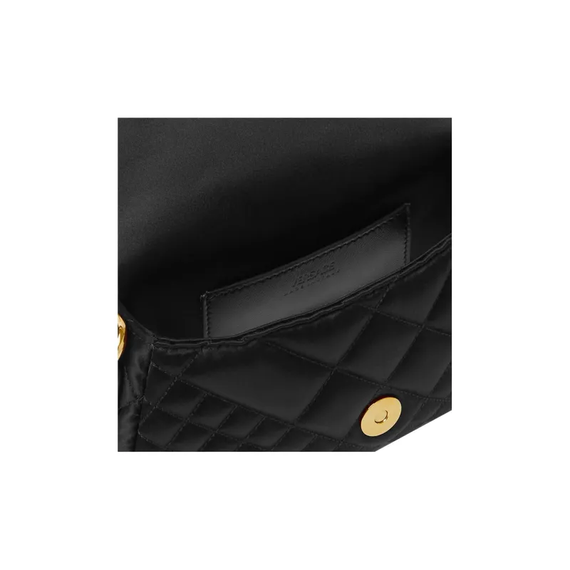 FANSIZHE Greca Goddess Viscose Blended Silk Blended Sheepskin Crossbody Bag Shoulder Bag Women's Black-4