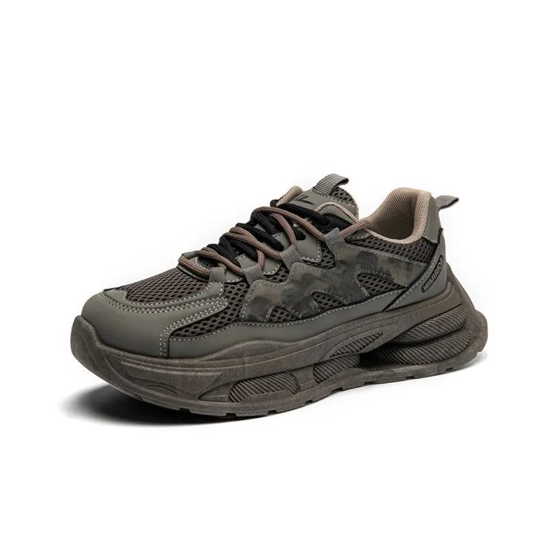 WARRIOR Chunky Sneakers Unisex Low Top Gray-2