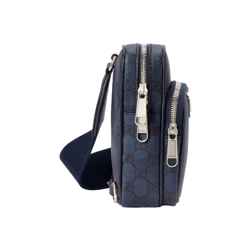 GUCCI Ophidia Canvas With Leather Binding Canvas Bag, Shoulder Bag, Crossbody Bag Mini Men's Blue/Dark Blue-2