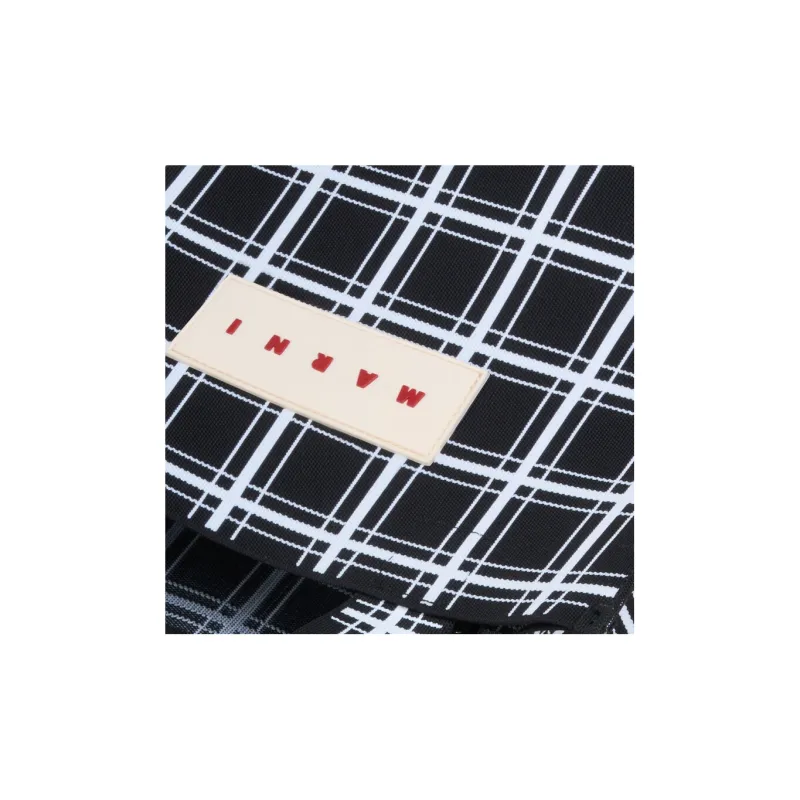 MARNI Logo Patch Checked Tote Bag-3