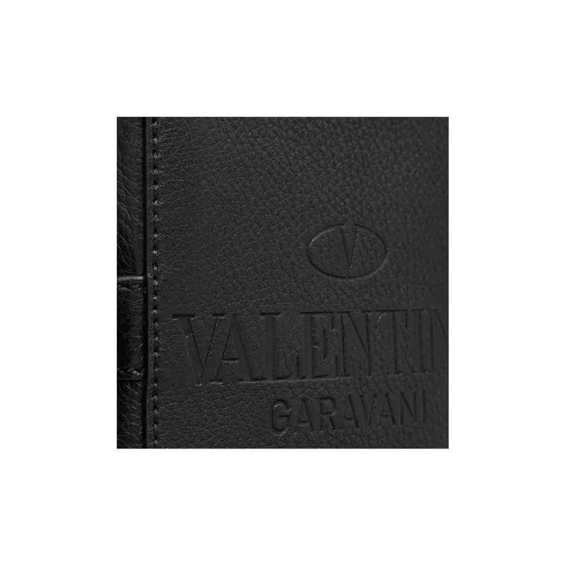 Valentino Leather Crossbody Bag, Shoulder Bag Men's Black-3