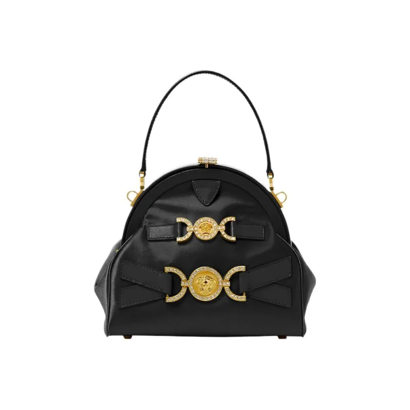VERSACE Medusa '95 Viscose Blended Silk Blended Sheepskin One Shoulder Handbags Regular Women's Black-0