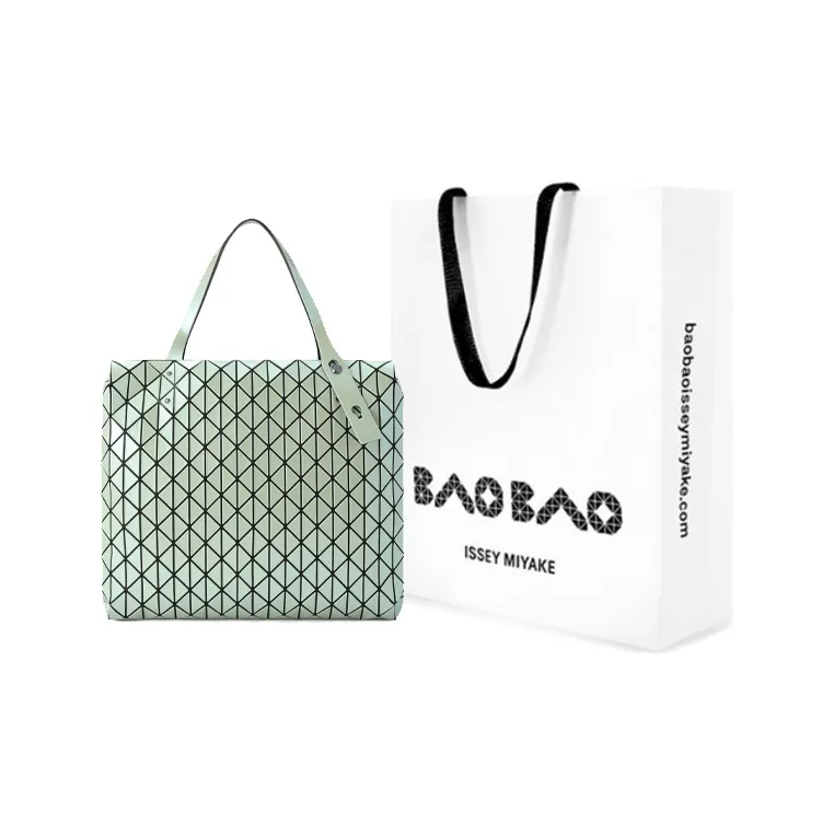 ISSEY MIYAKE Row Metallic PVC Handbag Unisex Light Green-4