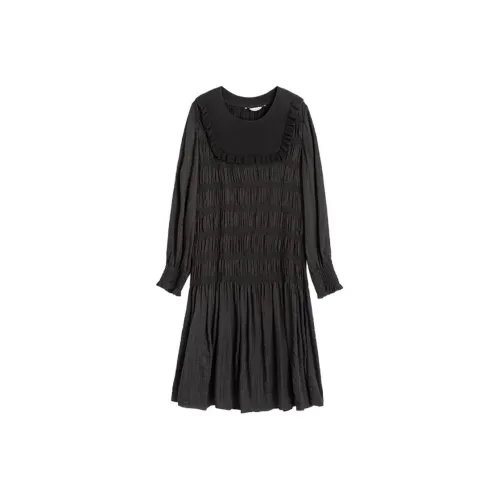 Broadcast Long-Sleeved Dresses Women's K40 Black