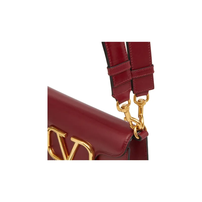 Valentino Calfskin Shoulder Bag Handbag Shoulder Bag Men's Ruby Rock Color-3