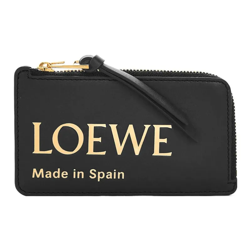 LOEWE Nappa Cow Leather Card Holder Women's Black-0