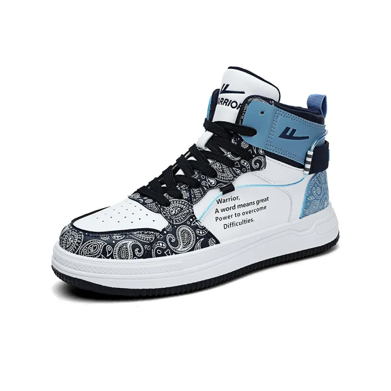 WARRIOR Skateboard Shoes Unisex High Top Dark Blue/Light Blue-1
