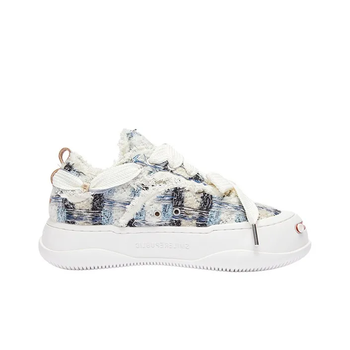 SMILEREPUBLIC ' Starry Sky ' Anti Slip And Wear Resistant Height Increasing Low Top Canvas Shoes Unisex Blue Black-1