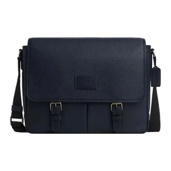 COACH Sprint Cow Leather Messenger Bag Shoulder Bag Crossbody Bag Large Size Men's Marine Blue