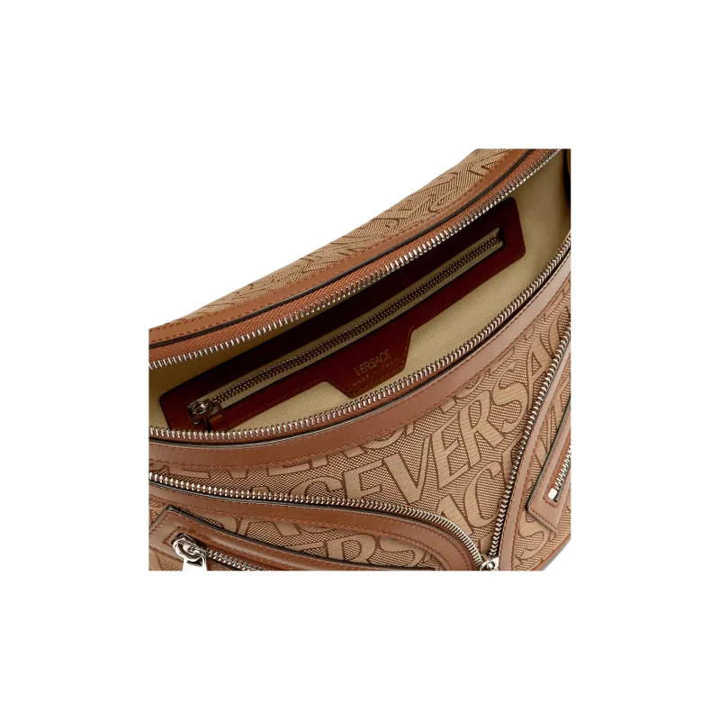 VERSACE Repeat Series Polyester One Shoulder Crossbody Fanny Pack Regular Men's Brown-3