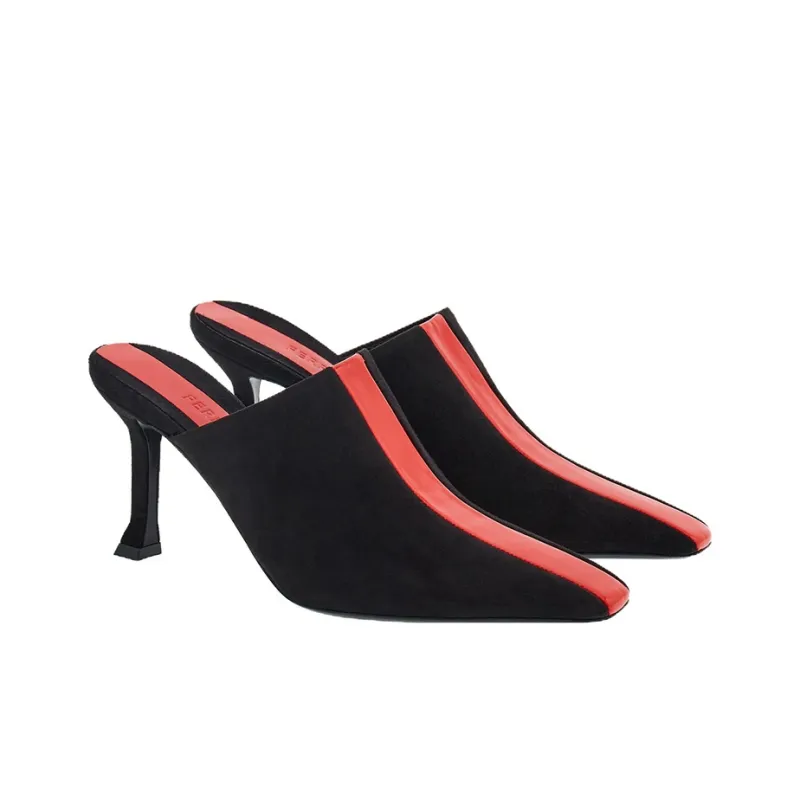 FERRAGAMO 85mm Stripe-detail Suede Mule-2