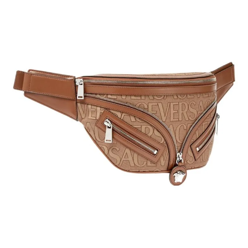 VERSACE Repeat Series Polyester One Shoulder Crossbody Fanny Pack Regular Men's Brown-1