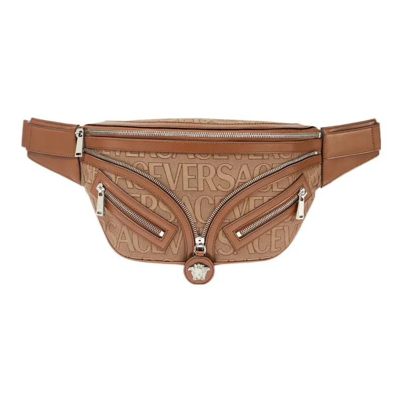 VERSACE Repeat Series Polyester One Shoulder Crossbody Fanny Pack Regular Men's Brown-0