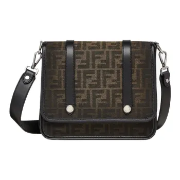 FENDI Polyester With Cotton Courier Bag Shoulder Bag Crossbody Bag Regular Men's Brown