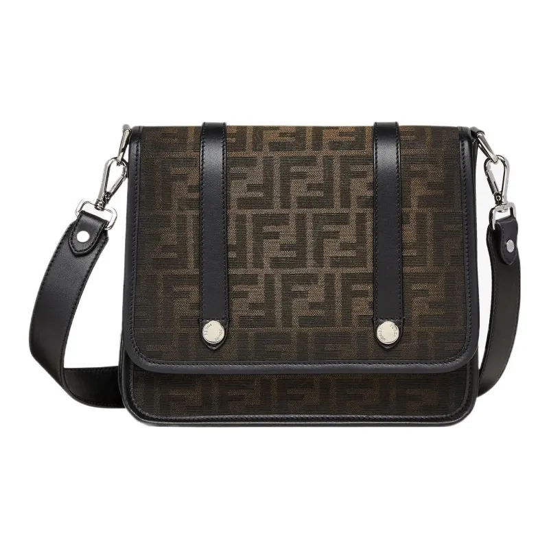 FENDI Polyester With Cotton Courier Bag Shoulder Bag Crossbody Bag Regular Men's Brown-0