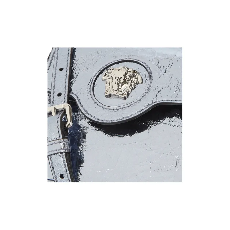 VERSACE La Medusa Lambskin Shoulder Bag Crossbody Bag Handbag Mini Women's Light Blue-4