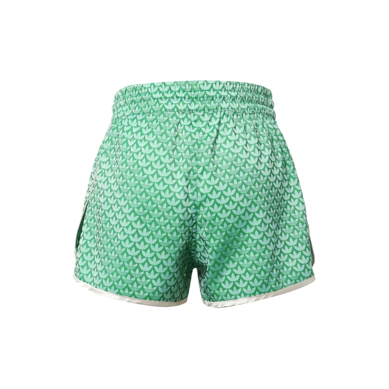 adidas originals Adicolor 70s High-Waist Monogram Shorts Green-1