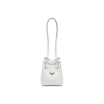 FENDI Origami Full grain Calf Leather Bucket Bag Handbag Shoulder Bag Women's White