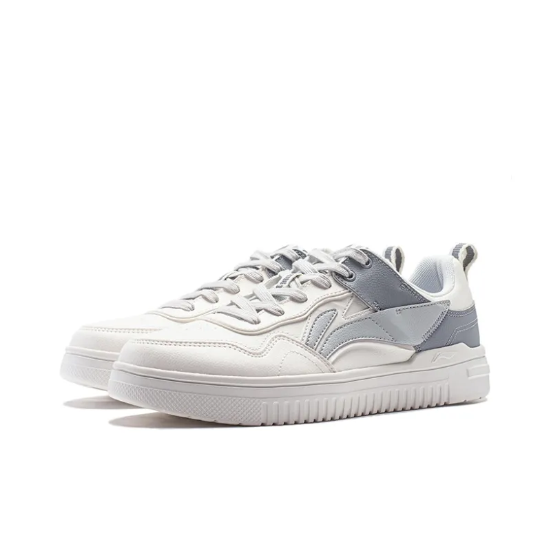LiNing Cyan Cloud Anti Slip And Wear Resistant Breathable Low Top Skateboard Shoes Men's Mist White/Ultimate Gray-2