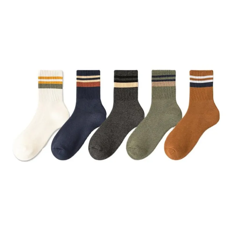 MIIOW Mid Calf Socks Men's 5 Pack-2