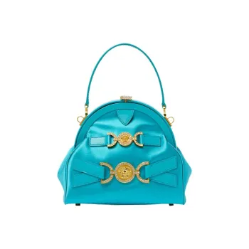 VERSACE Medusa '95 Viscose With Mulberry Silk And Lambskin One Shoulder Handbag Regular Women's Blue