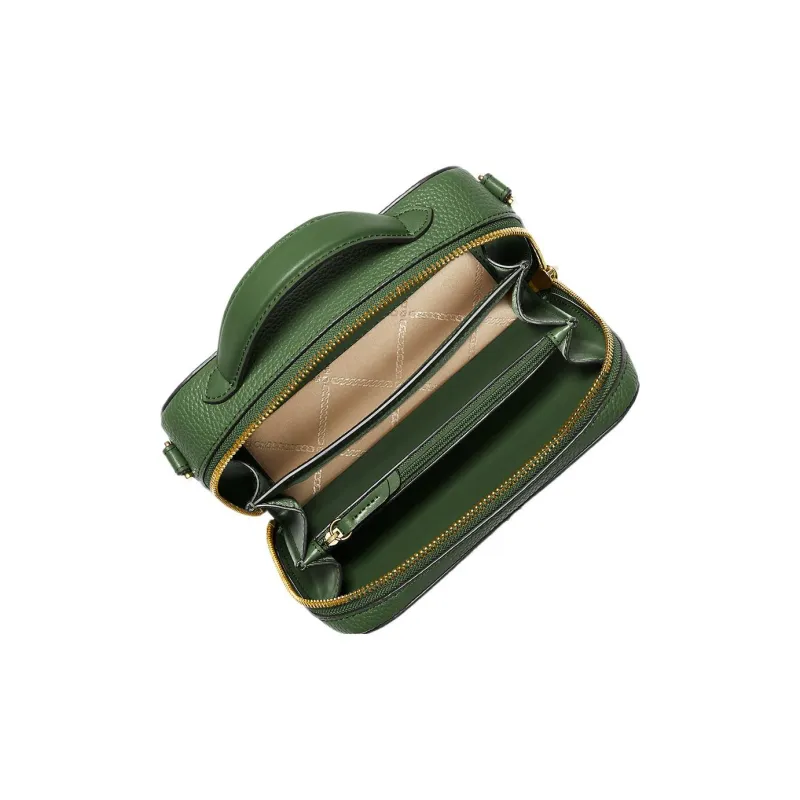 MICHAEL KORS Litchi Grain Leather Shoulder Bag, Crossbody Bag Small Size Women's Dark Green-2