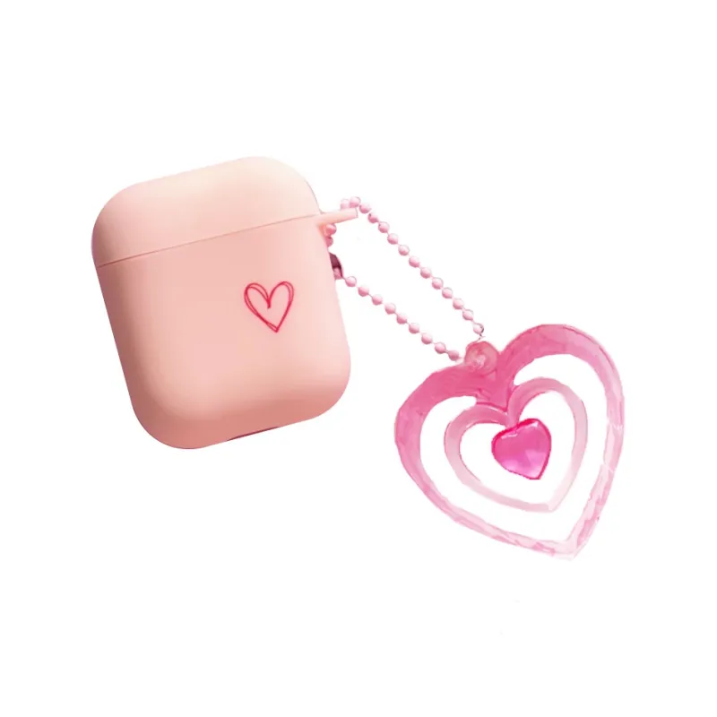 Baohuguang Compatibility Airpods 1/2/3/pro/pro2 TPU Line Heart Shaped Cute Collection Headphone Cases-2
