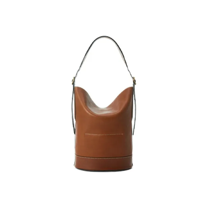 Polo Ralph Lauren Bellport Cow Leather Bucket Bag Portable Crossbody Bag Shoulder Bag Women's Brown-2