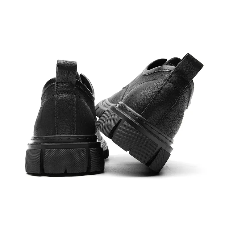 AOKANG Dress Shoes Men Low Top Black-3