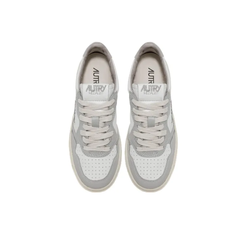 AUTRY Medalist Leather Low Grey White-2