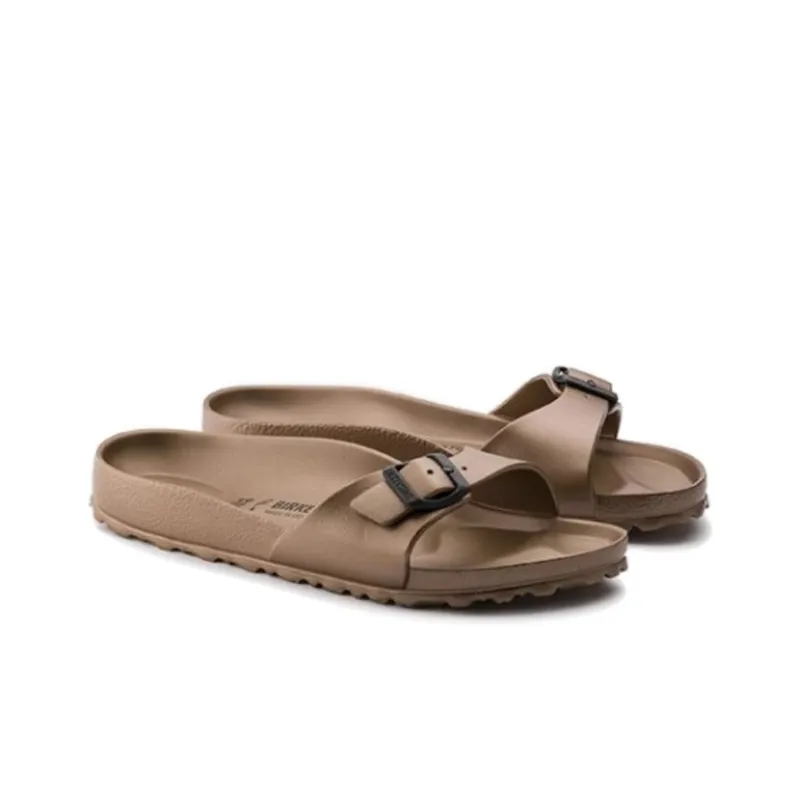 Birkenstock Madrid Slip-Resistant Slide Slippers Unisex Brown Narrow Fit-3
