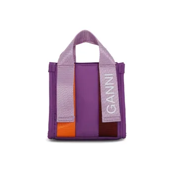 GANNI Recycled Polyester Tote Bag Shopping Bag Shoulder Bag Crossbody Bag Handbag Mini Women's Purple