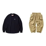 Set (Top Navy Blue+Bottom Light Khaki)