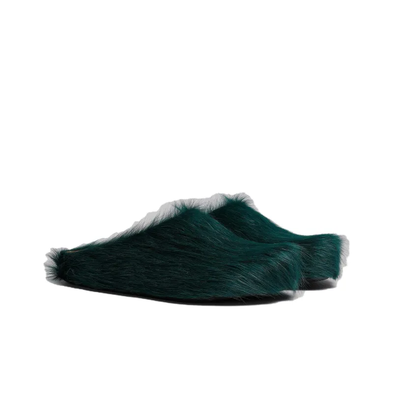 MARNI Rubber Sole Odor Resistant Closed Toe Slippers Men's Sea Green-2