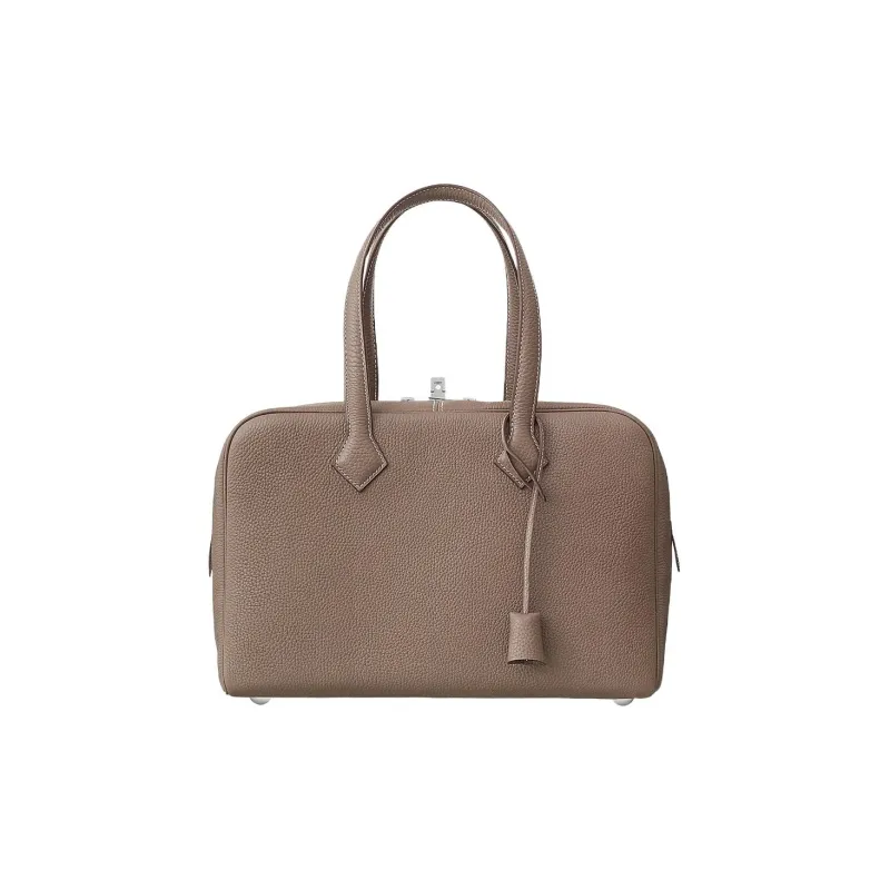 HERMES Taurillon Clemence Leather Handbag Regular Unisex Rosewood Wood Color-0