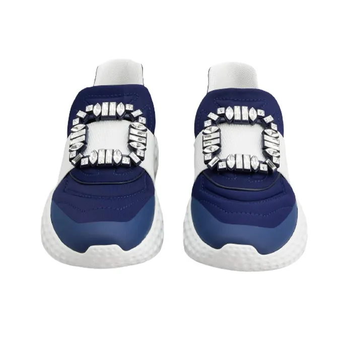 Roger Vivier Run Light Strass Viv' Run Low-Top Casual Shoes Women's Blue-3