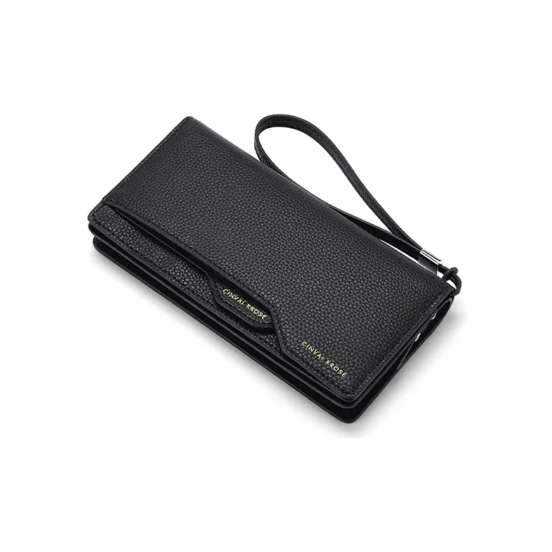 Simvay Clos Cow Leather With Synthetic Leather Coin Purse 2 in 1 Clutch Wallet Card Holder Wallet Men's Black/Coffee-5