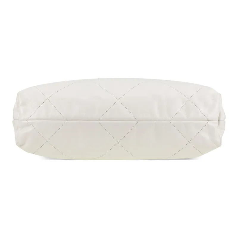 CHANEL Calfskin Trash Bag Portable Crossbody Bag Shoulder Bag Women's White-3
