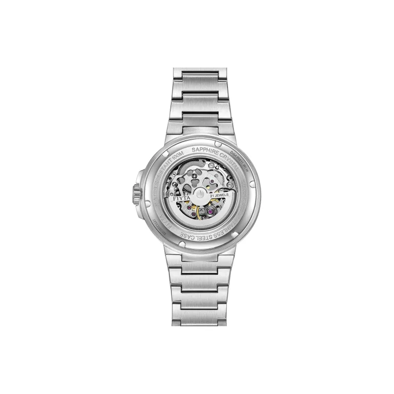 Fiyta Little Rocket Automatic Mechanical Movement Stainless Steel Strap Watch Men's Watches Blue Dial-1