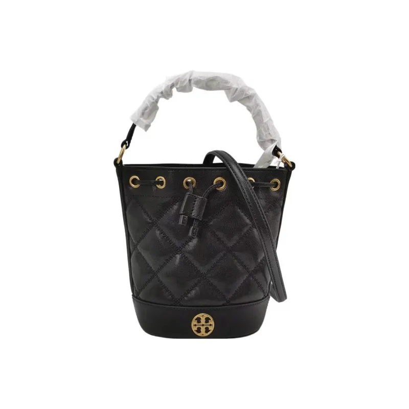 TORY BURCH TB Willa Leather Bucket Bags Shoulder Bag Crossbody Bag Handbag Mini Women's Black-0