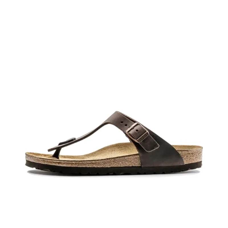 Birkenstock Gizeh Flip Flops Unisex Brown Narrow Fit-0