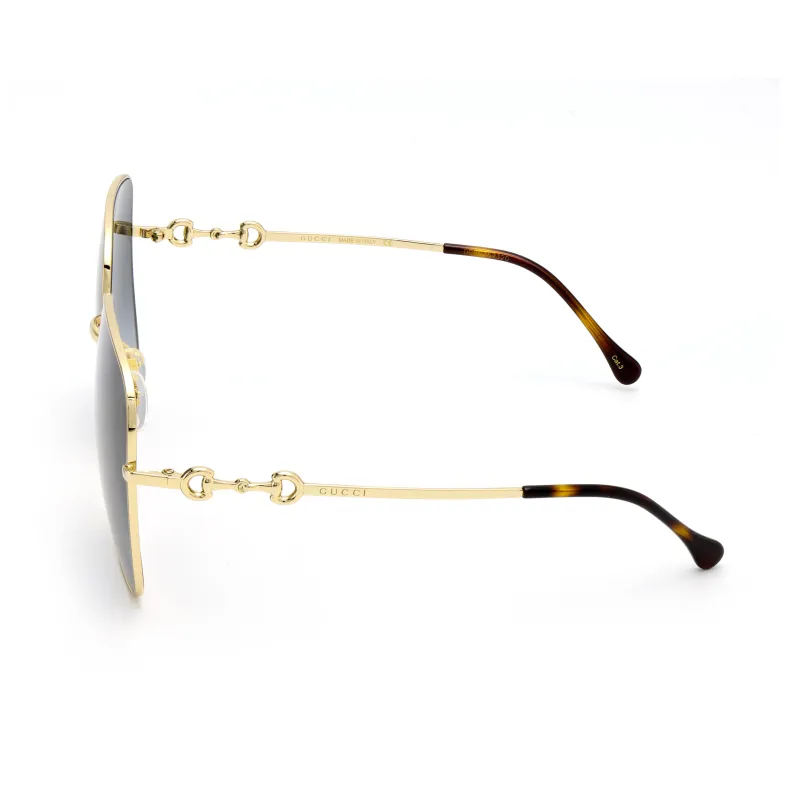GUCCI Women's Horsebit Vintage Metal Square Sunglasses Grey-2