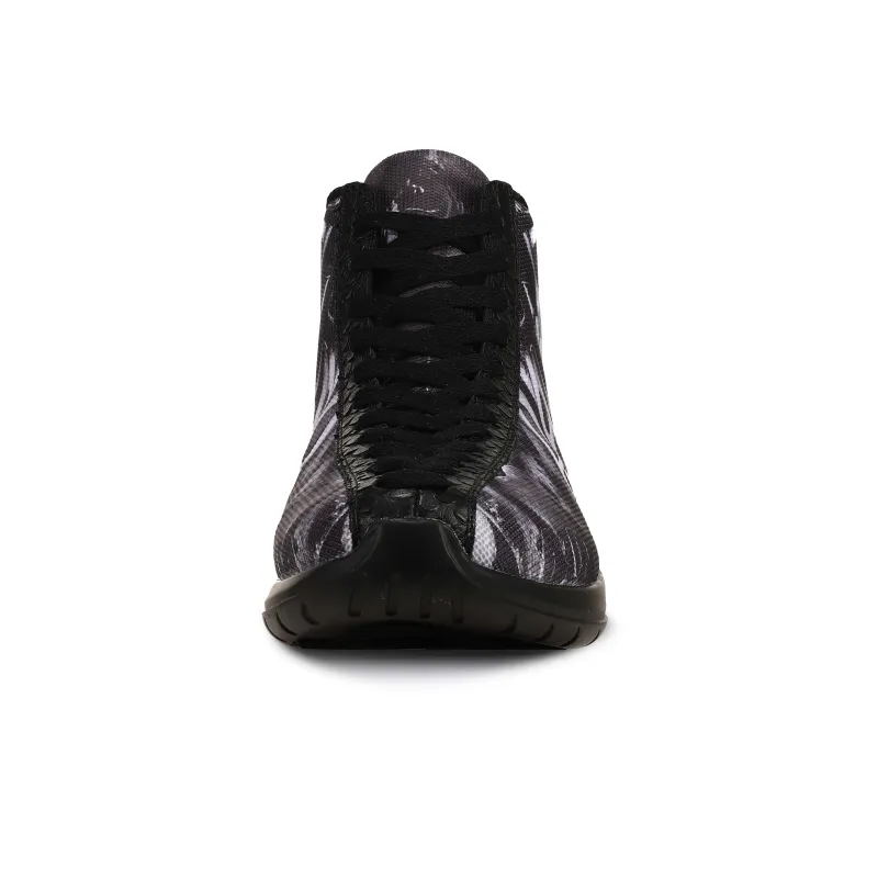 SOULSFENG Anti Slip Wear Resistant Mid Top Basketball Shoes Unisex Black-4