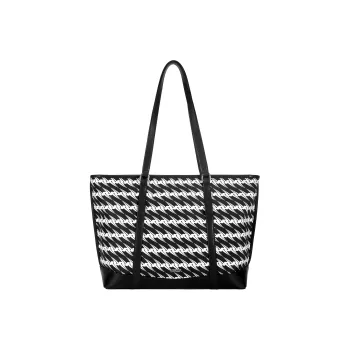 OMTO Polyester Tote Bag Shopping Bag Shoulder Bags Unisex Caviar Black