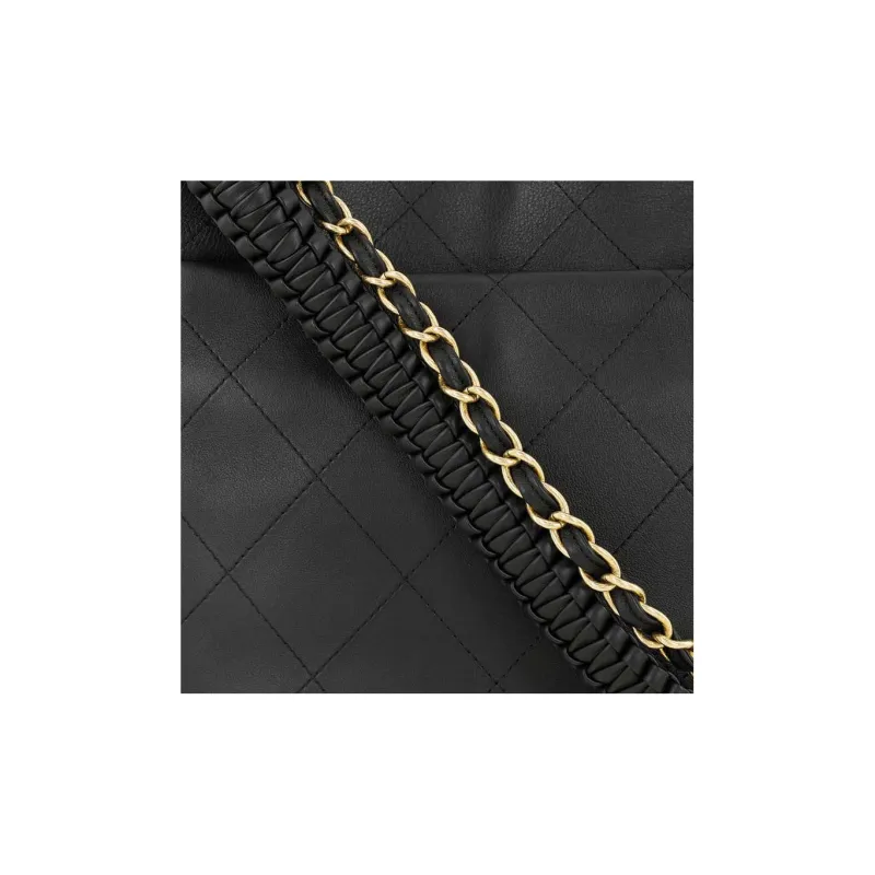 CHANEL Calfskin With Gold Tone Metal Handbag, Shoulder Bag Medium Size Women's Black-4