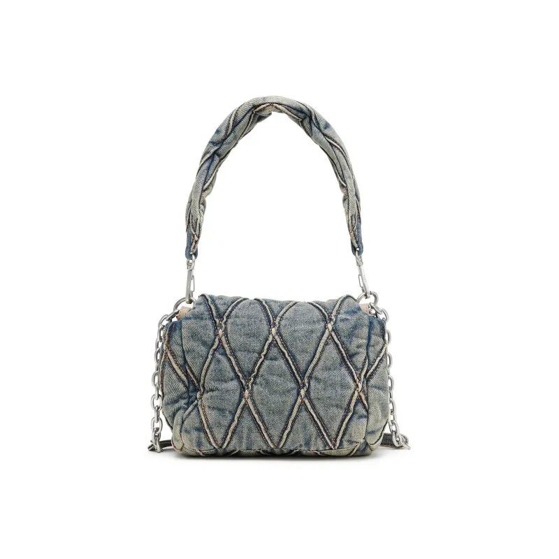 DIESEL Cotton One Shoulder Handbag Small Size Women's Dark Blue-2