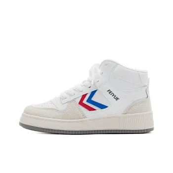 Feiyue Anti Slip And Wear Resistant Breathable High Top Skateboard Shoes Unisex White Red Blue